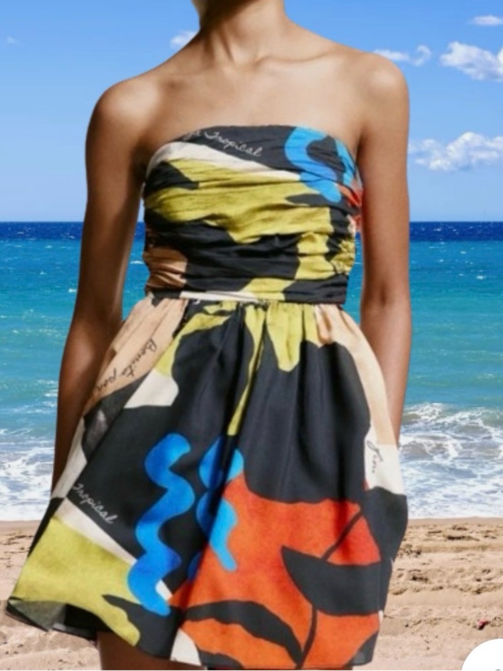 Bold Abstract Print Women's Skirt - Multicolor